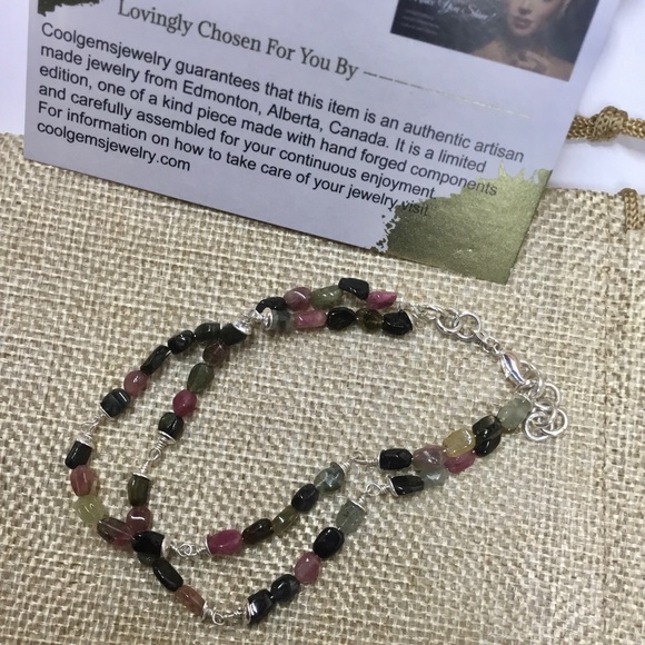 Delicate Tourmaline Tennis Style Bracelet - Picture 2 of 8